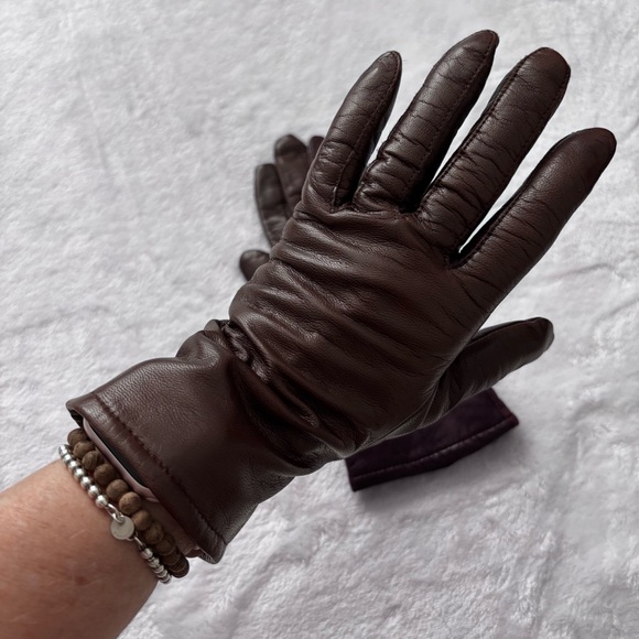 FOWNES Vintage Thinsulate Brown Leather Gloves--6.5 - Picture 6 of 10